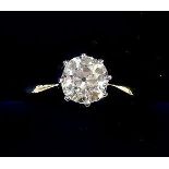 An 18 carat gold solitaire diamond ring - 1.2 carats, size L 1/2