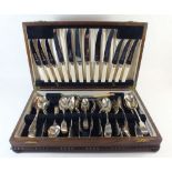 Various silver plated cutlery in fitted case