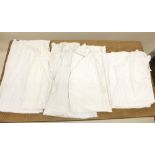 Four Victorian white cotton nightdresses and three cotton chemises