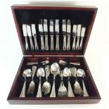 A silver plated cutlery set, six place settings - boxed