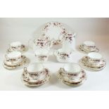 A Minton 'Ancestral' tea service comprising: six cups and saucers, milk, sugar, teapot, six tea
