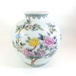A large Chinese floral vase - 27cm