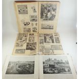 A Sporting scrapbook circa 1930's, another scrapbook and a book Portfolio of Photographs of Cities