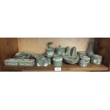 A collection of twenty Wedgwood green Jasperware trinket items