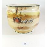 A large Royal Doulton Series Ware jardiniere 'Coaching Days' - 21cm tall