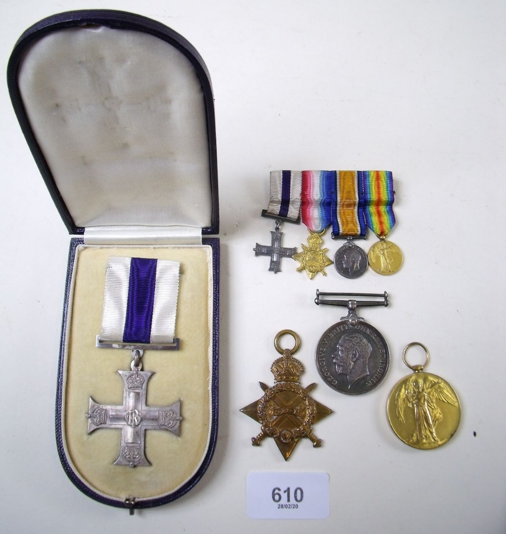 A WWI four medal group awarded QM & Hon Lt R J Anderson - West Yorkshire Regt. includes military