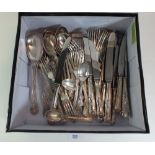 A box of Kings Pattern silver plated cutlery