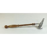 A silver candle snuffer with treen handle - Birmingham 1988
