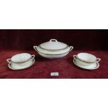 A Royal Worcester 'Golden Anniversary' part-dinner service comprising:- two lidded tureens, five