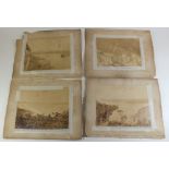 Four albumen prints of Australia - three of Sydney Harbour and one 'Wool Sorting' by Charles
