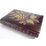 A wooden bound book 'The Gift of Love and Friendship' with fern photolight print to cover 1874