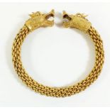 A gilt metal two headed dragon bracelet