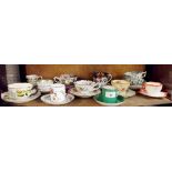 A collection of twelve various decorative cups and saucers including Royal Worcester, Blind Earl,