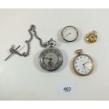 Four various watches including Smiths pocket watch and Elgin pocket watch