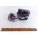 Two amethyst crystals