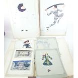 Anita Skjold - folio of watercolour theatrical sketches and costume designs