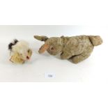 A Deans Rag Book Rabbit and a wind up soft toy