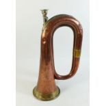 A copper and brass bugle