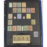 A blue stockbook of Malta stamps from 1920's onwards. Mint and used defin and commem with some