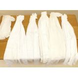 Five Edwardian and Victorian christening gowns and a child's muslin dress