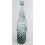 A Deeley Stourbridge glass bottle with trellis design and registration mark to base