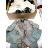 A box of Victorian costume including lace etc