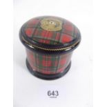 A Tartan Ware string box by Clark and Co