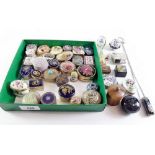 A quantity of miniature porcelain and enamel boxes etc