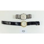 A Sarcar vintage stainless steel cased gentleman's wrist watch, and a Seiko 9 carat gold quartz