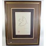 A Picasso print 'The Peace Dove' with red proof stamp 'Colombe de la Paix' - 29 x 20cm