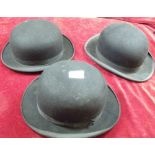 Three bowler hats by Locke and Co, Hepworths and Battersby