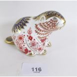 A Royal Crown Derby Imari paperweight beaver