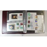 Three GB stamp FDC and commem cover albums, QEII 1985 - 2009, some duplication, c. 180 covers, a few