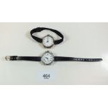 Two silver cased ladies wrist watches