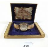 A Longines - Wittnauer gold plated wrist watch - boxed