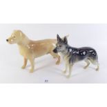 A Beswick Ch. of Brittas Alsatian and a Labrador