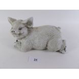 A vintage bisque porcelain pig - 20cm long - possibly a butchers shop window model