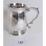 A George III small silver tankard. London 1767, maker 'F.M' (listed as unidentified by Grimwade).
