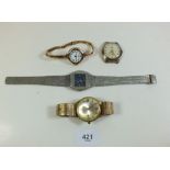 A Bravingtons Automatic gents wrist watch and three other vintage mechanical watches