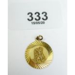 A 9 carat gold St Christopher charm, 4g