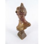 A small bronze bust of Art Nouveau woman after Emmanuel Villanis, 'Alda' 12cm