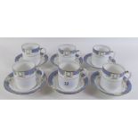 Six Edwardian Royal Albert coffee cups and saucers
