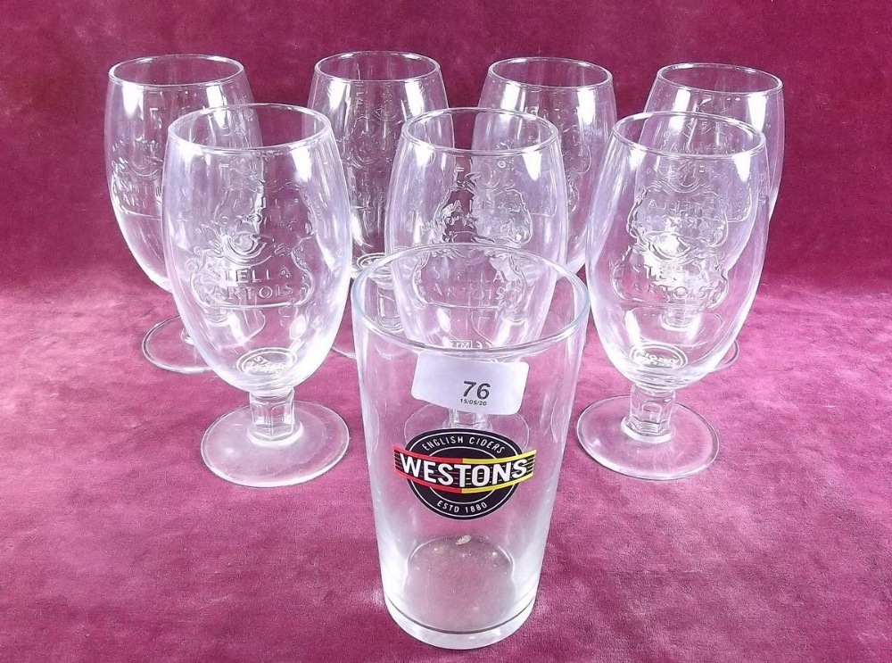 A set of eight Stella Artois glasses