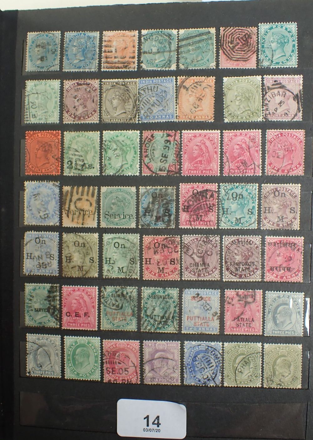 Collection of mainly used stamps of India and States, Pakistan, Ceylon, Hong Kong and some Cyprus in