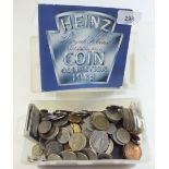 A miscellaneous collection of world coinage including pre-decimal, British copper/bronze cupro