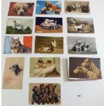 Postcards Dogs: Selection mainly artist drawn including Maud West Watson, George Wright, Rosa