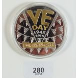 The Royal British Legion VE Day anniversary 5oz silver medal with gold plating No 12 of 450. In case