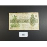 A George V 10 shilling banknote, third Fisher issue July 1927 ('Northern' added to title) with