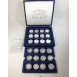 A presentation box containing silver coins of the Commonwealth and British Colonies, a combination