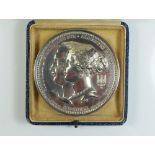 A modern silver copy of the 1851 Great Exhibition Prize medallion - hallmarked London 1972 - filled,